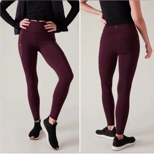 Athleta Spiced Cabernet High-Waisted Rainier Leggings